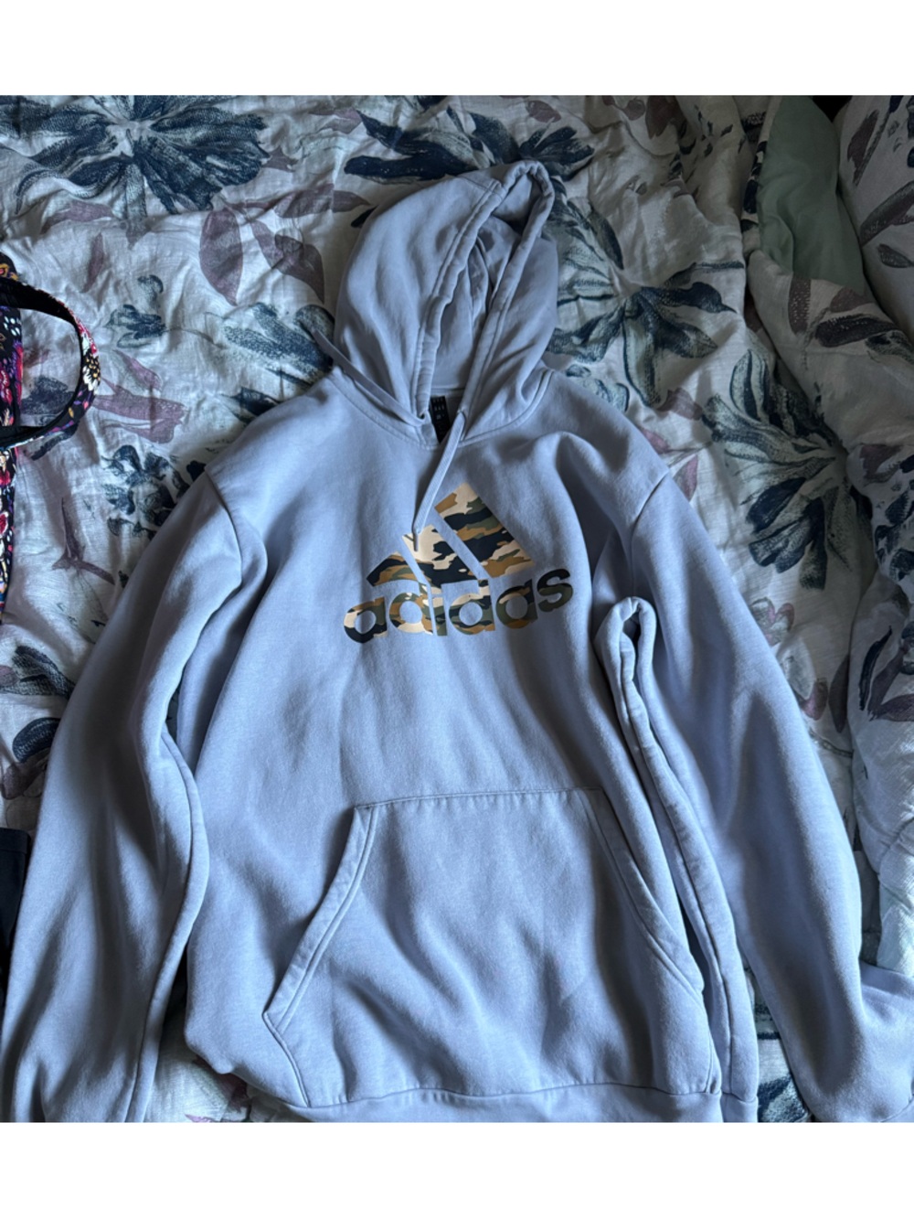 Adidas Men’s Light Blue Hoodie with Logo